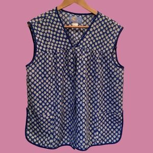 VTG Moon Dance Apron Smock Kitchen Funky Shirt Front Pearl Snap Sz 2XL